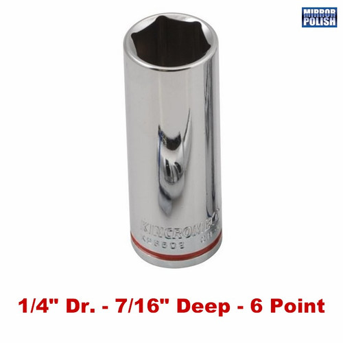 Kincrome K26538 - Deep Socket 7/16" 1/4" Drive (Mirror Polish)